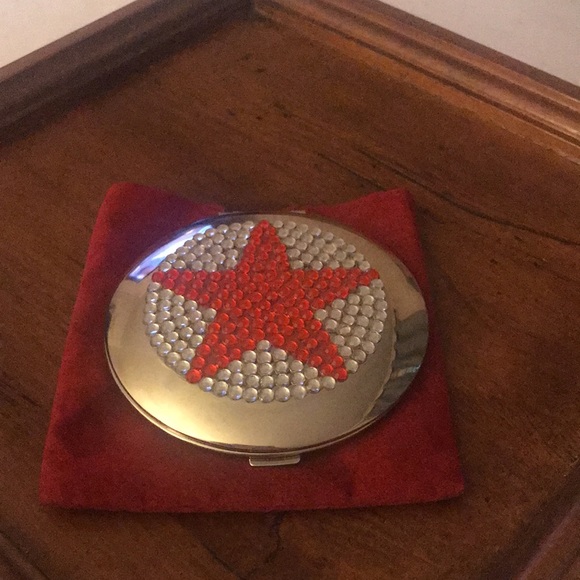 Rhinestone Double-Sided Compact Mirror - Picture 3 of 5
